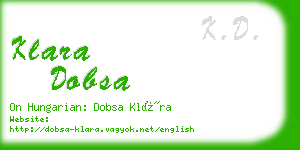 klara dobsa business card